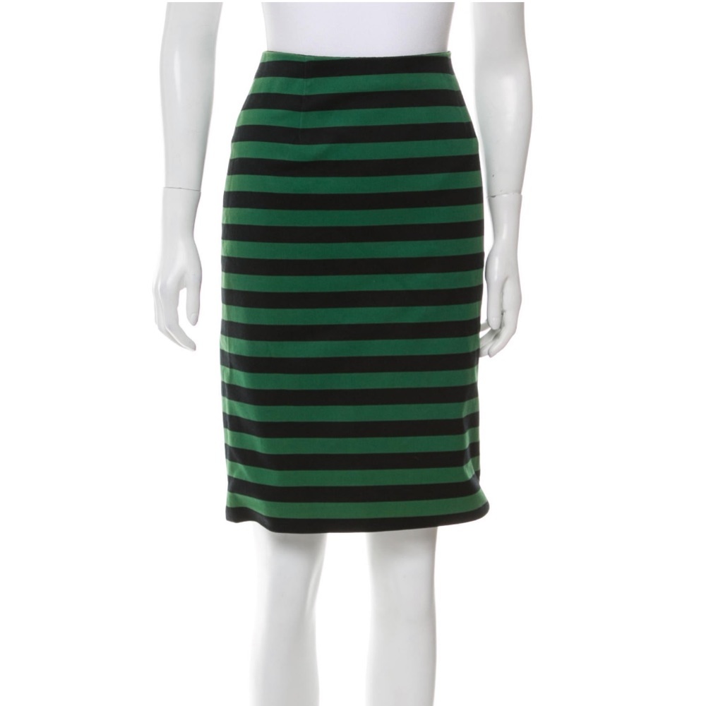 Vintage Prada Green&Black Striped Pencil Skirt